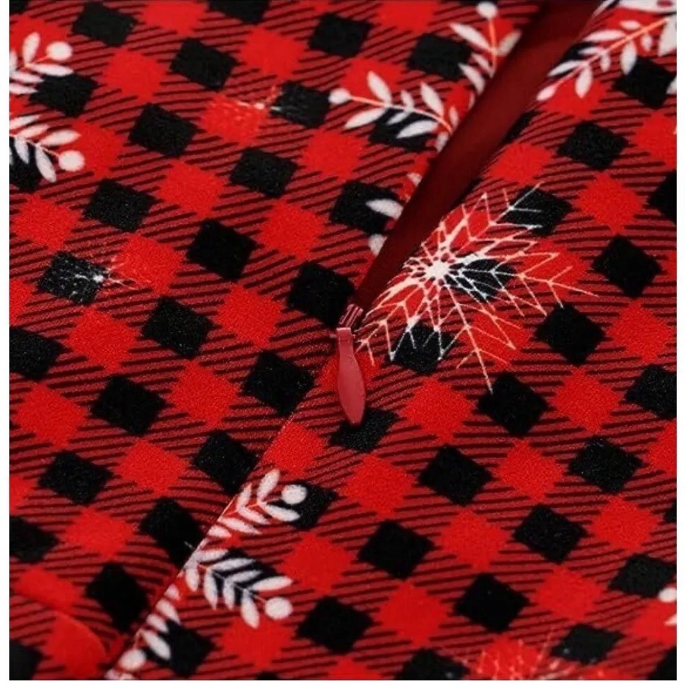 NWOT Bbonfinedress Buffalo Check Snowflake Fit & Flare Dress, Size M - Picture 4 of 7